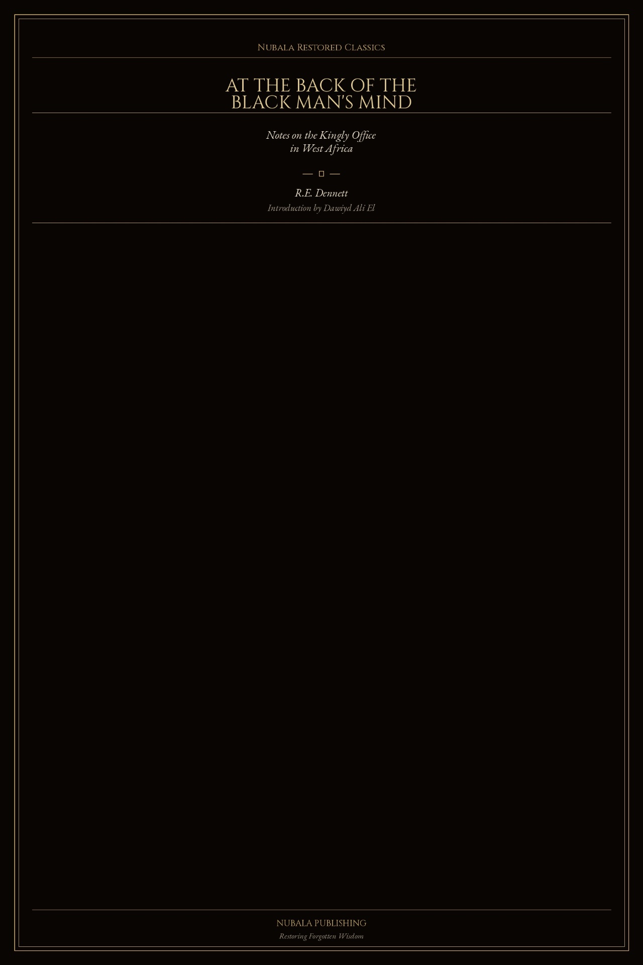 Cover of At the Back of the Black Man's Mind